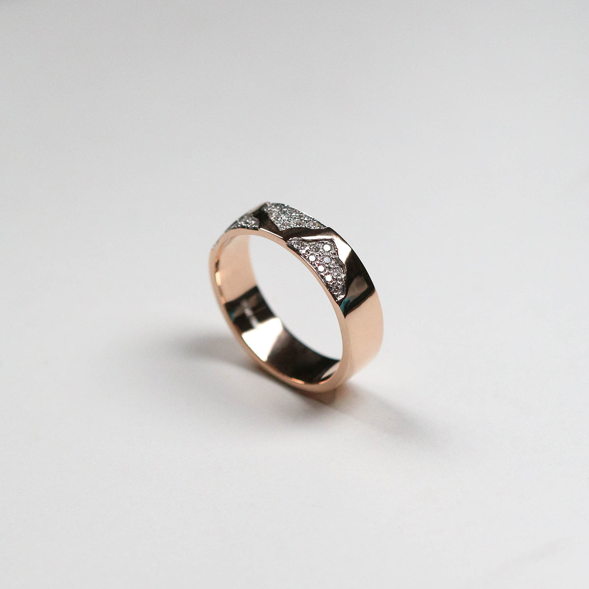 18ct rose gold diamond ring - blitz collection