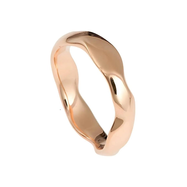 Carved 9ct Rose Gold 4mm Ring