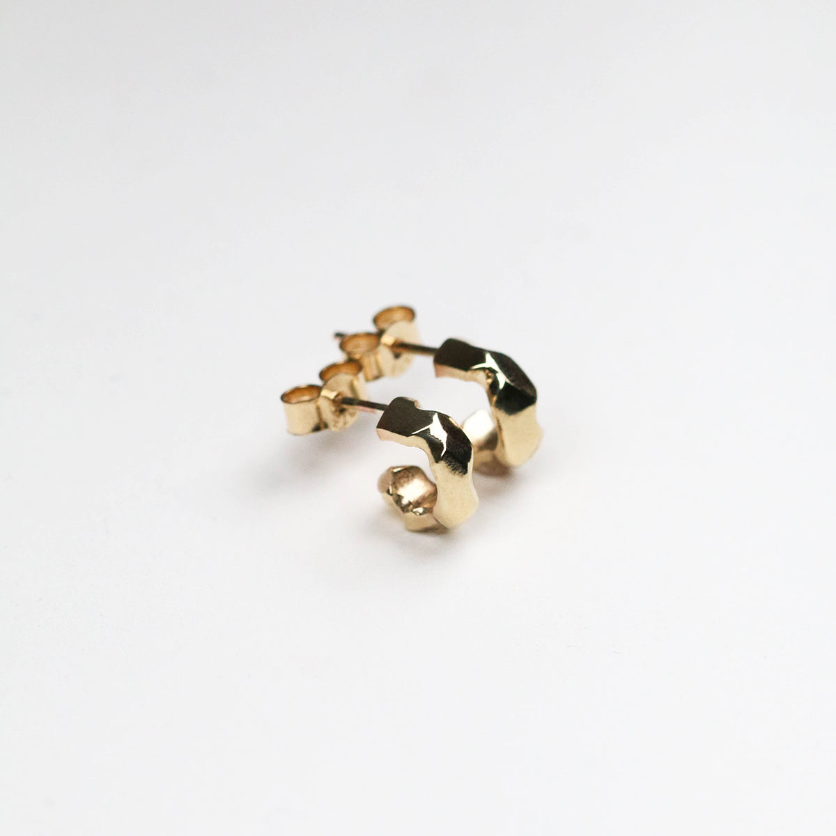 Carved 9ct Gold Tiny Hoops