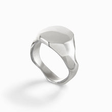 From our Carved collection, handmade in Silver unique octagonal shaped signet ring.