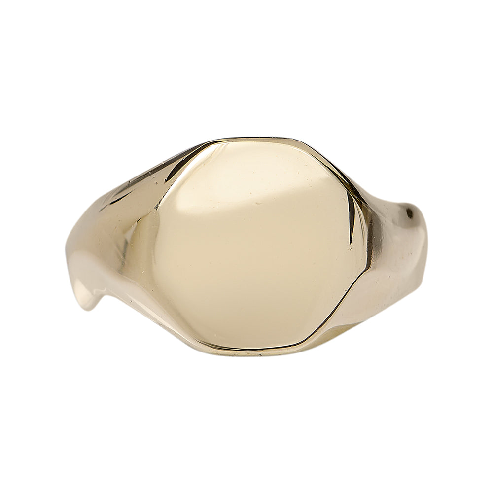 Carved 9ct Yellow Gold Signet Ring