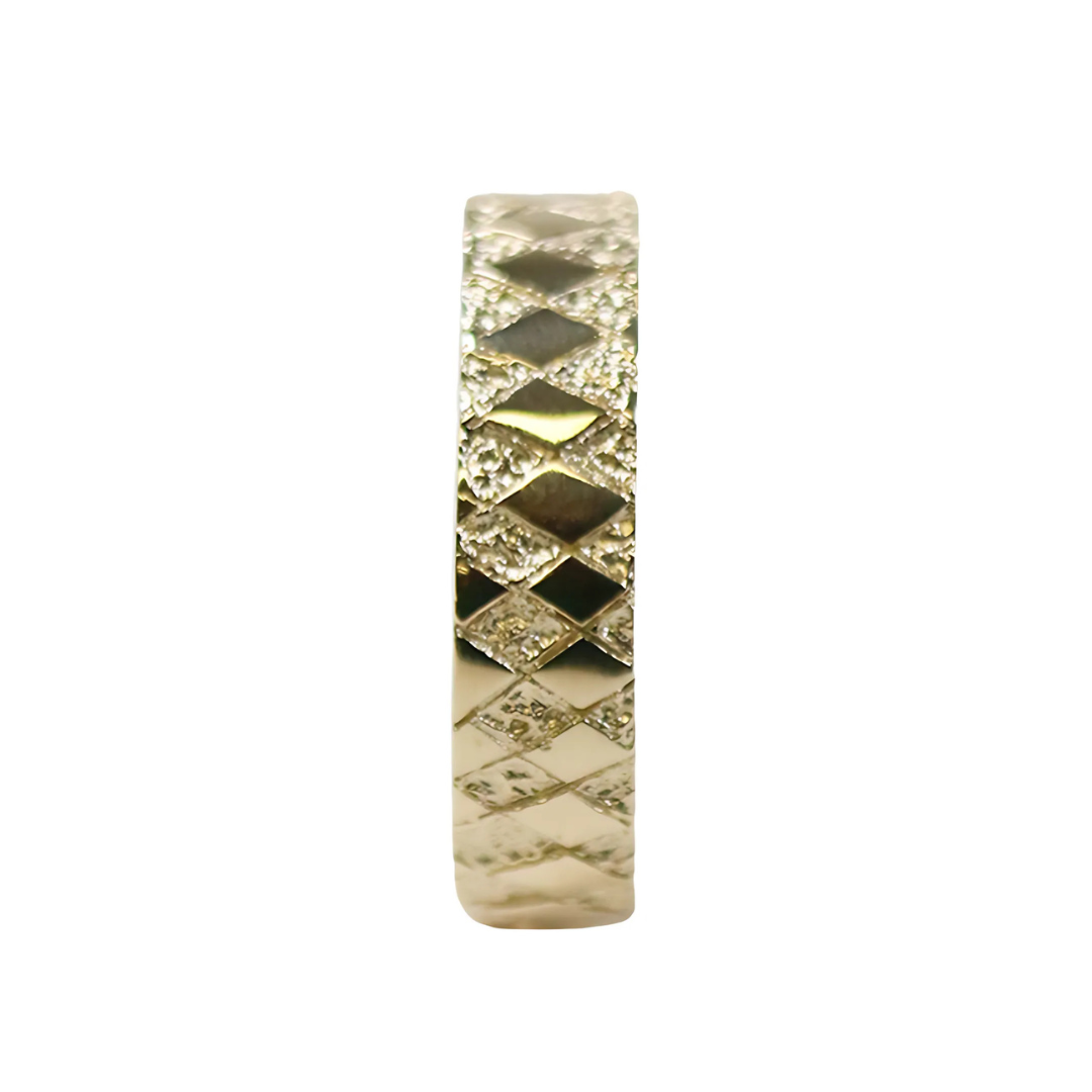 Chequered 9ct Gold Ring