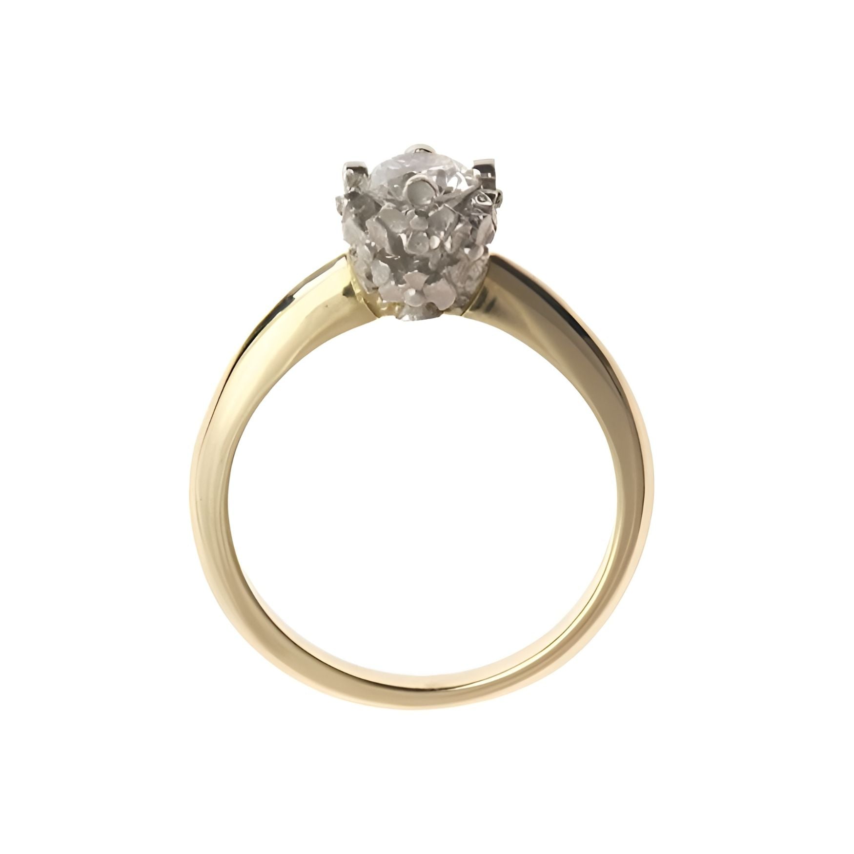 Collette 18ct yellow gold engagement ring - platinum flower setting