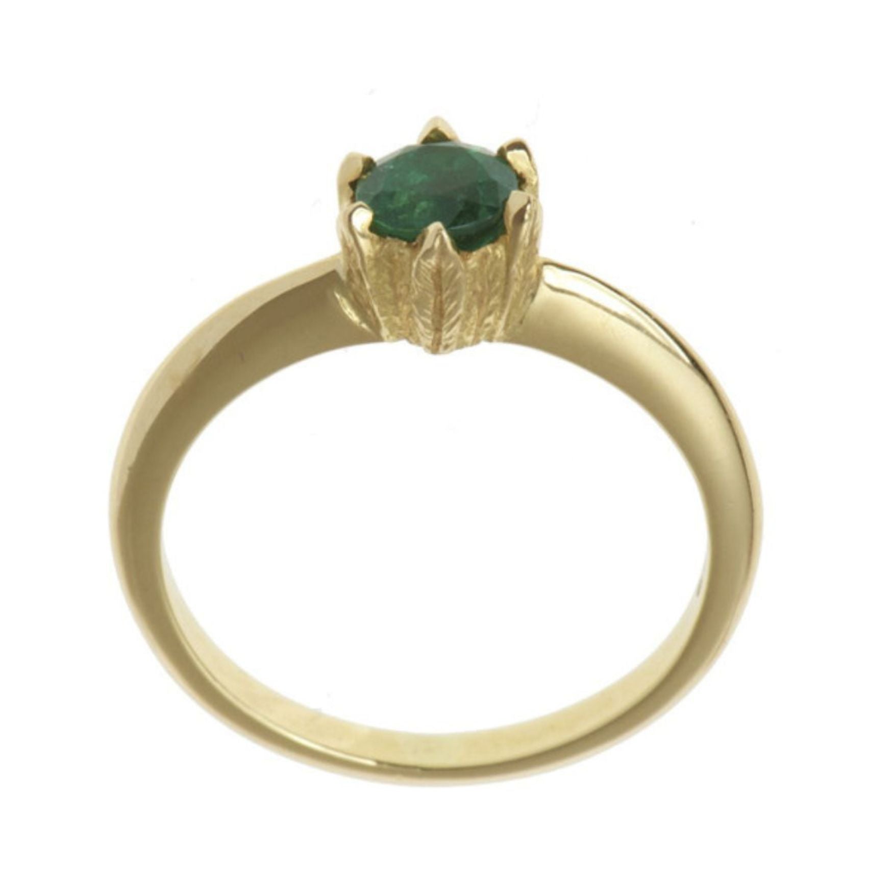 18ct gold engagement ring with a .50pt emerald - Collette collection