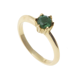 18ct gold engagement ring with a .50pt emerald - Collette collection