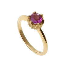 18ct yellow gold engagement ring with a pink sapphire - 45* view