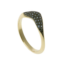 18ct yellow gold wedding wiht - pave set black diamonds - Collete collection