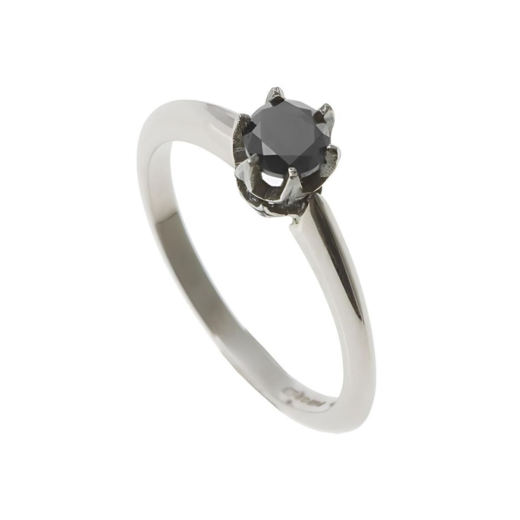 Collette collection - platinum engagement ring with a black diamond