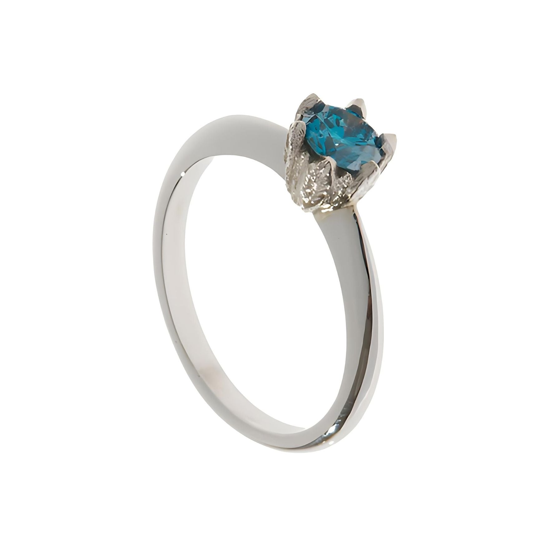 Platinum engagement ring - blue diamond - Collette collection