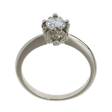 diamond platinum engagement in a flower clasp