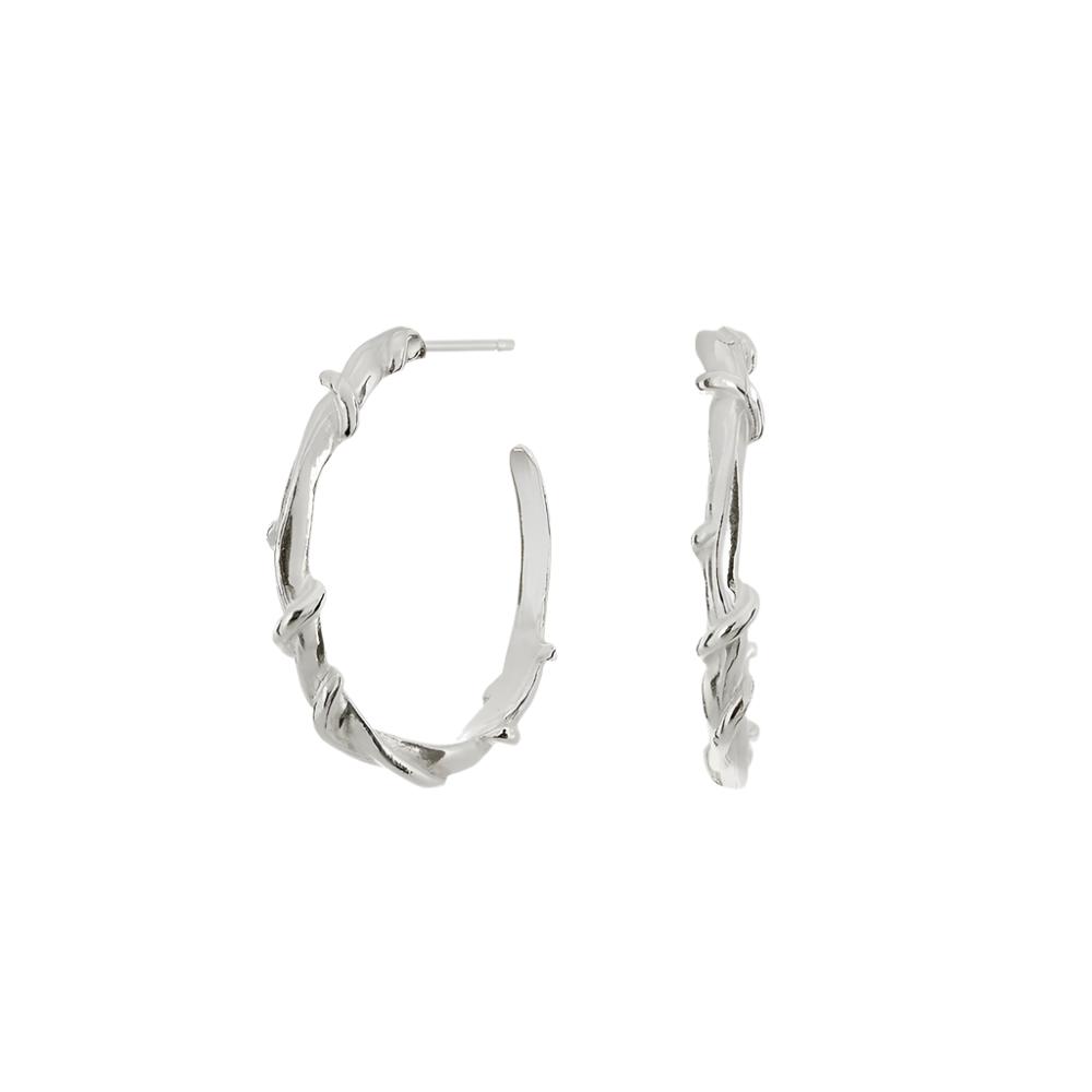 Entwine Medium Silver Hoops