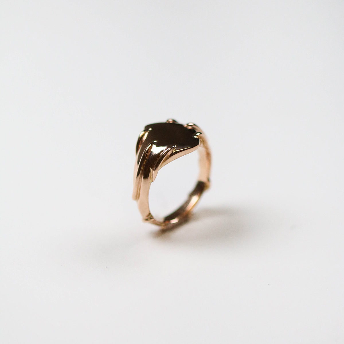 entwine rose gold signet ring