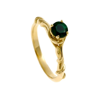 18ct yellow gold engagement ring with .30pt Emerald - Entwine collection