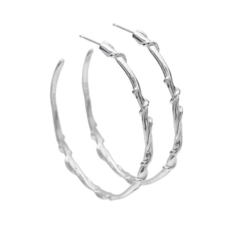 Entwine Medium Silver Hoops