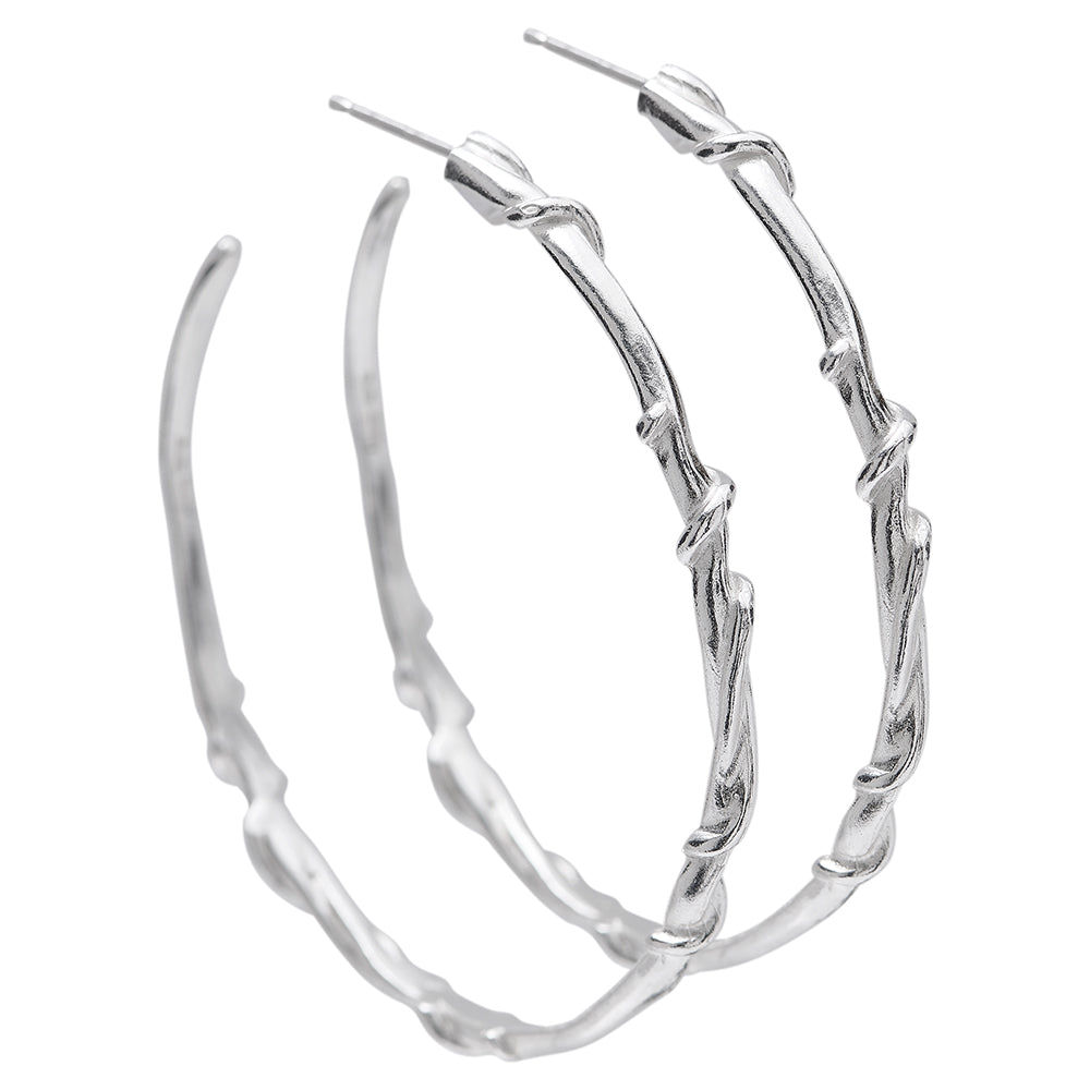 Entwine Medium Silver Hoops