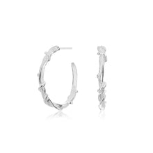 These elegant hoops, measuring approximately 25mm in diameter, are adorned with intricate wrapped vine details, characteristic of the Entwine collection. Crafted from high-quality silver, they are lightweight and comfortable, perfect for both casual and formal occasions.