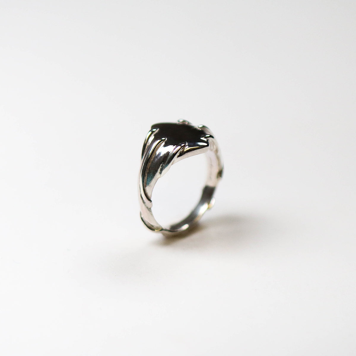 Entwine silver signet ring