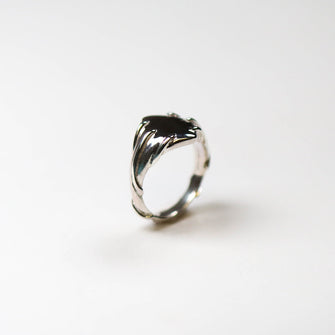 Entwine silver signet ring