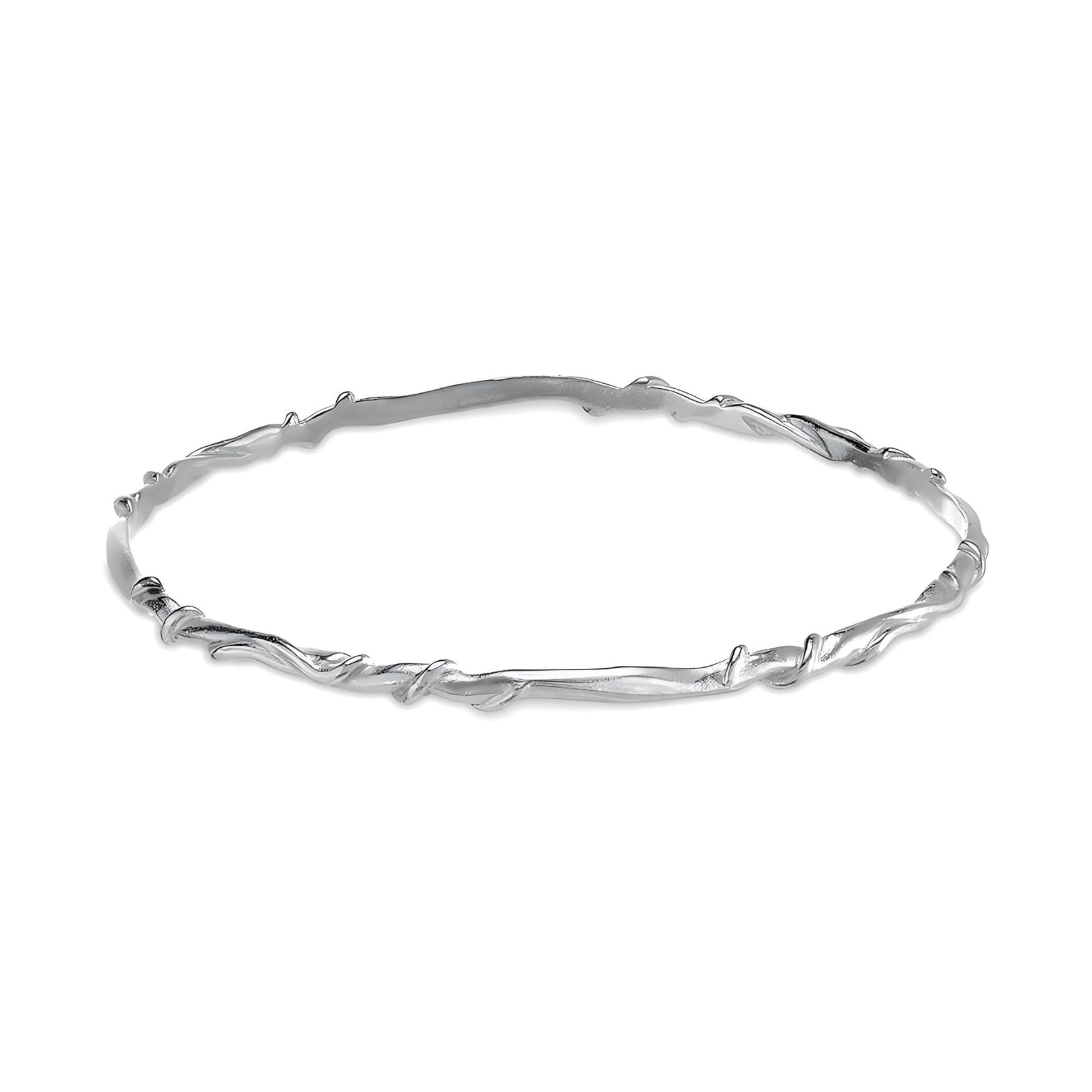 Entwine collection silver bangle