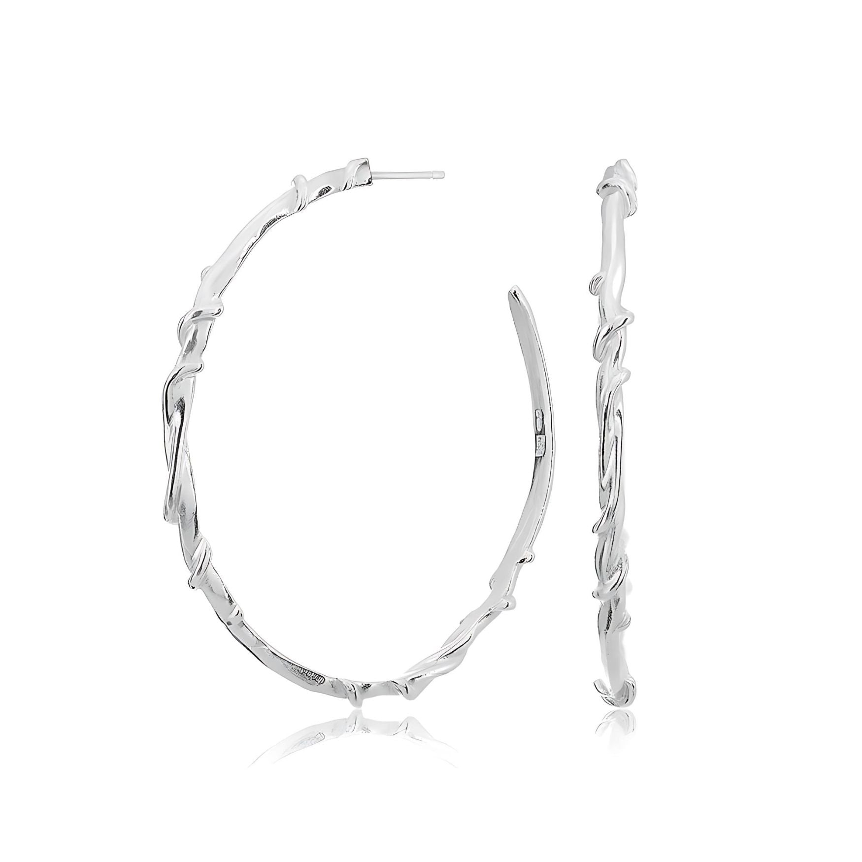 Entwine collection - large silver hoops