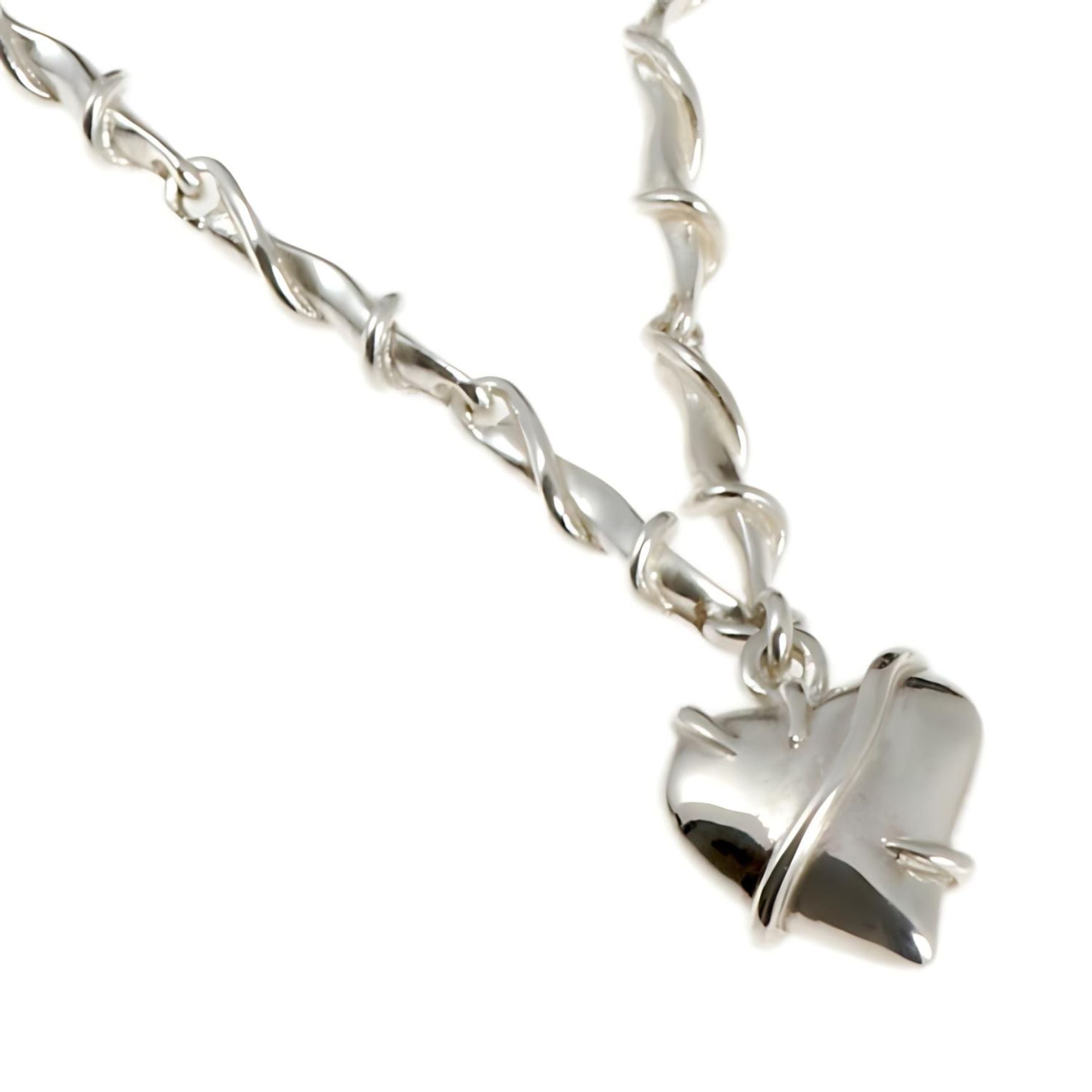 Entwine silver heart necklace