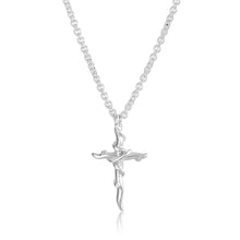 Entwine silver small cross necklace