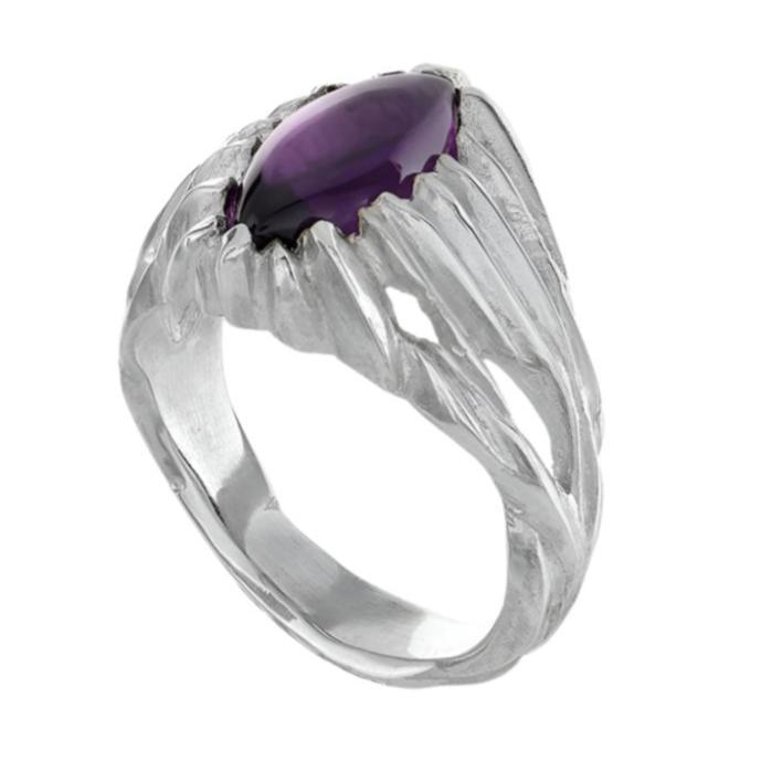 Forest Silver Marquise Gemstome Ring