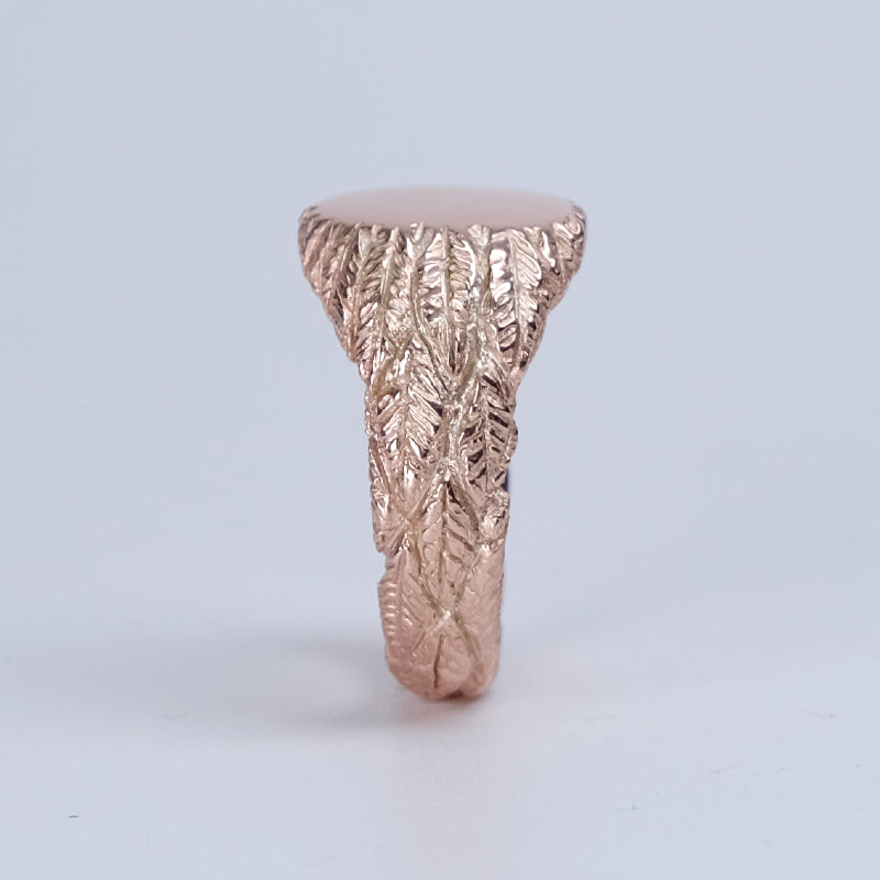 Feather signet ring - 9ct rose gold