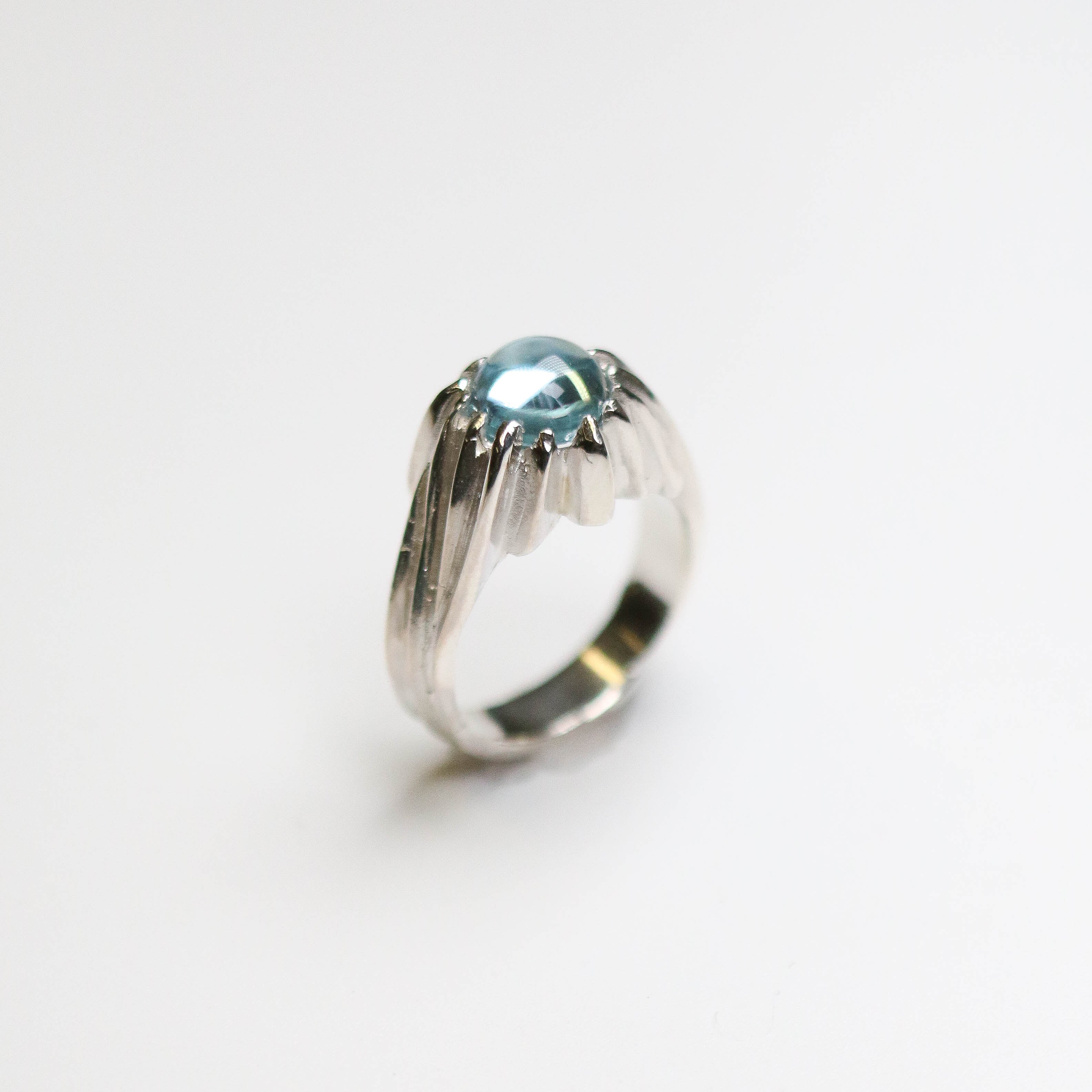 Forest Silver Round Gemstone Ring