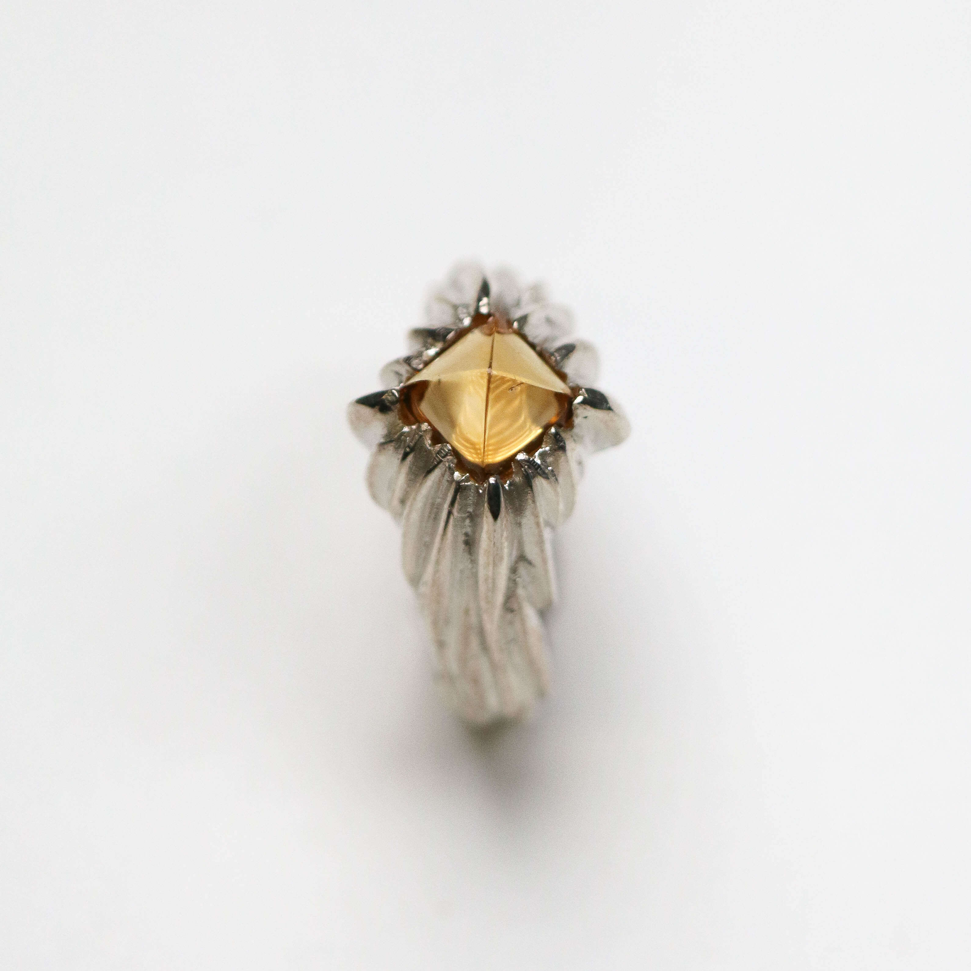 Forest Silver Citrine Square Gemstone Ring