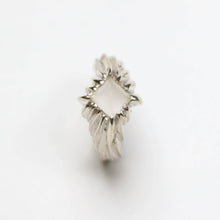 Forest Silver Moonstone Square Gemstone Ring