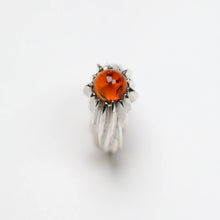 Forest Silver Garnet Round Gemstone Ring