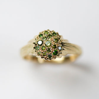 Forest collection - pave set green diamonds