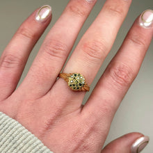 Forest collection - pave set green diamonds on hand