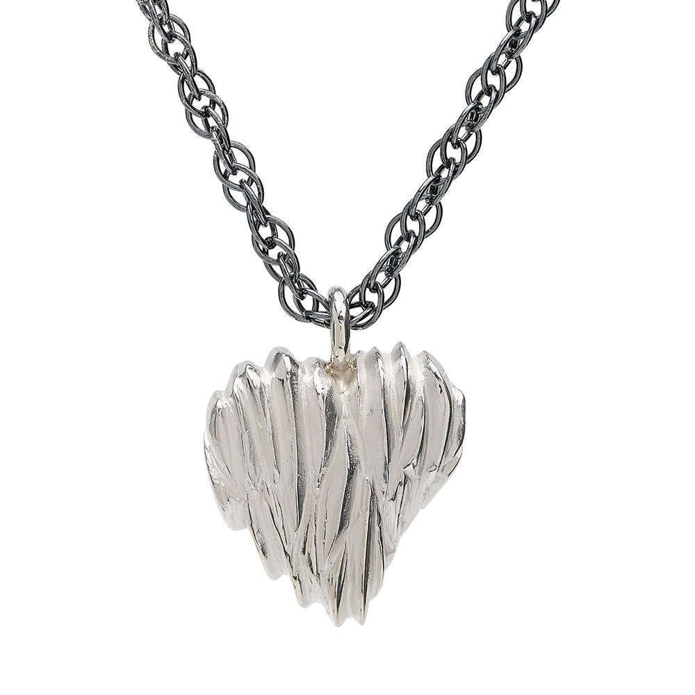 Forest Silver Heart Necklace