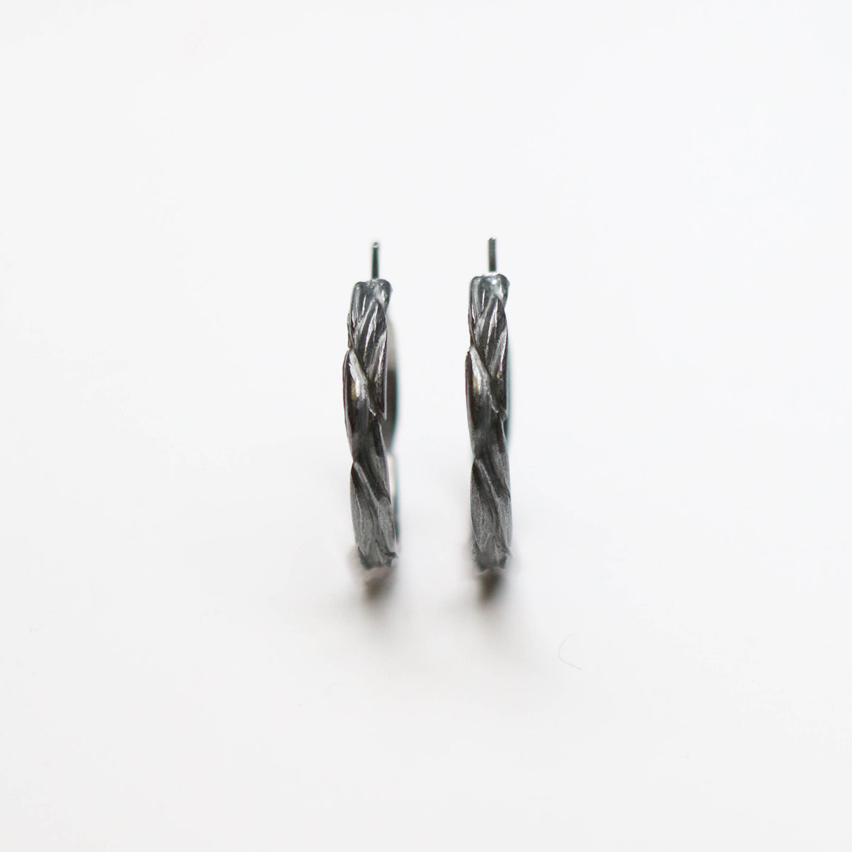 Forest Oxidised Medium Hoop Earrings