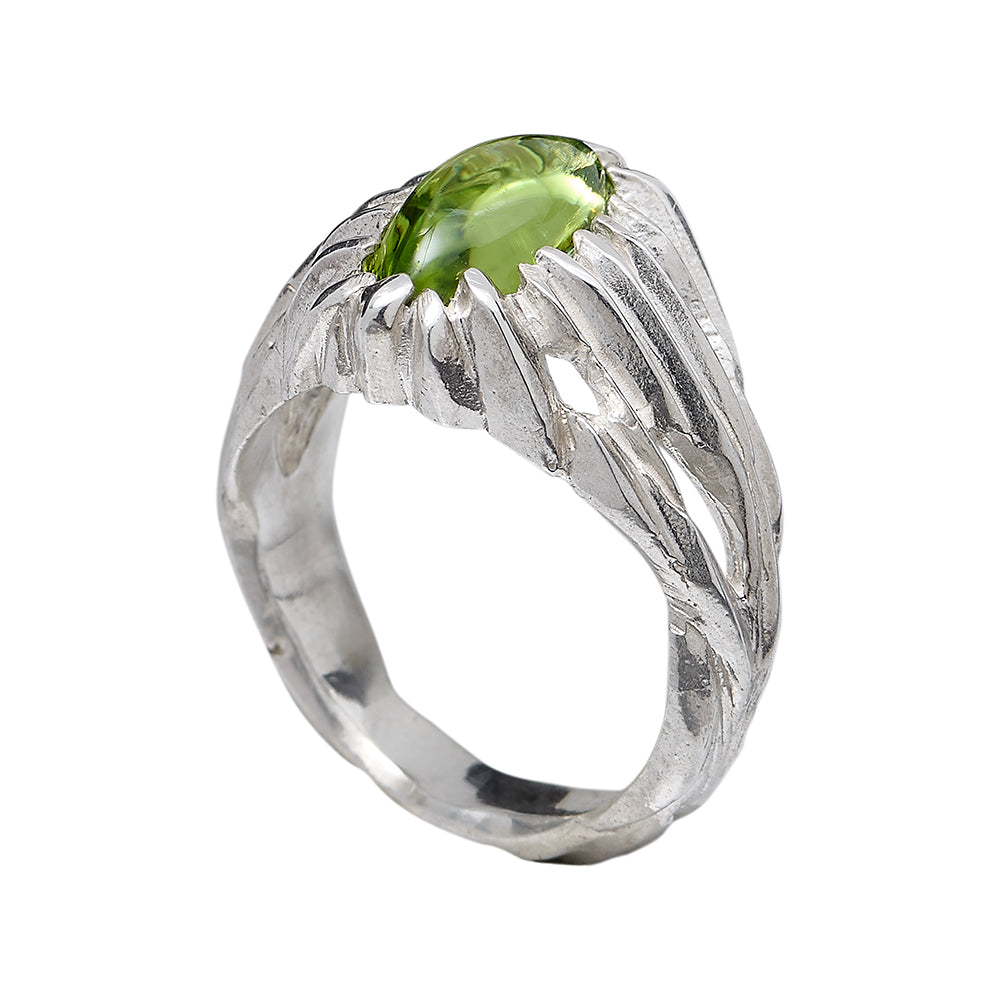 Forest Silver Marquise Gemstome Ring