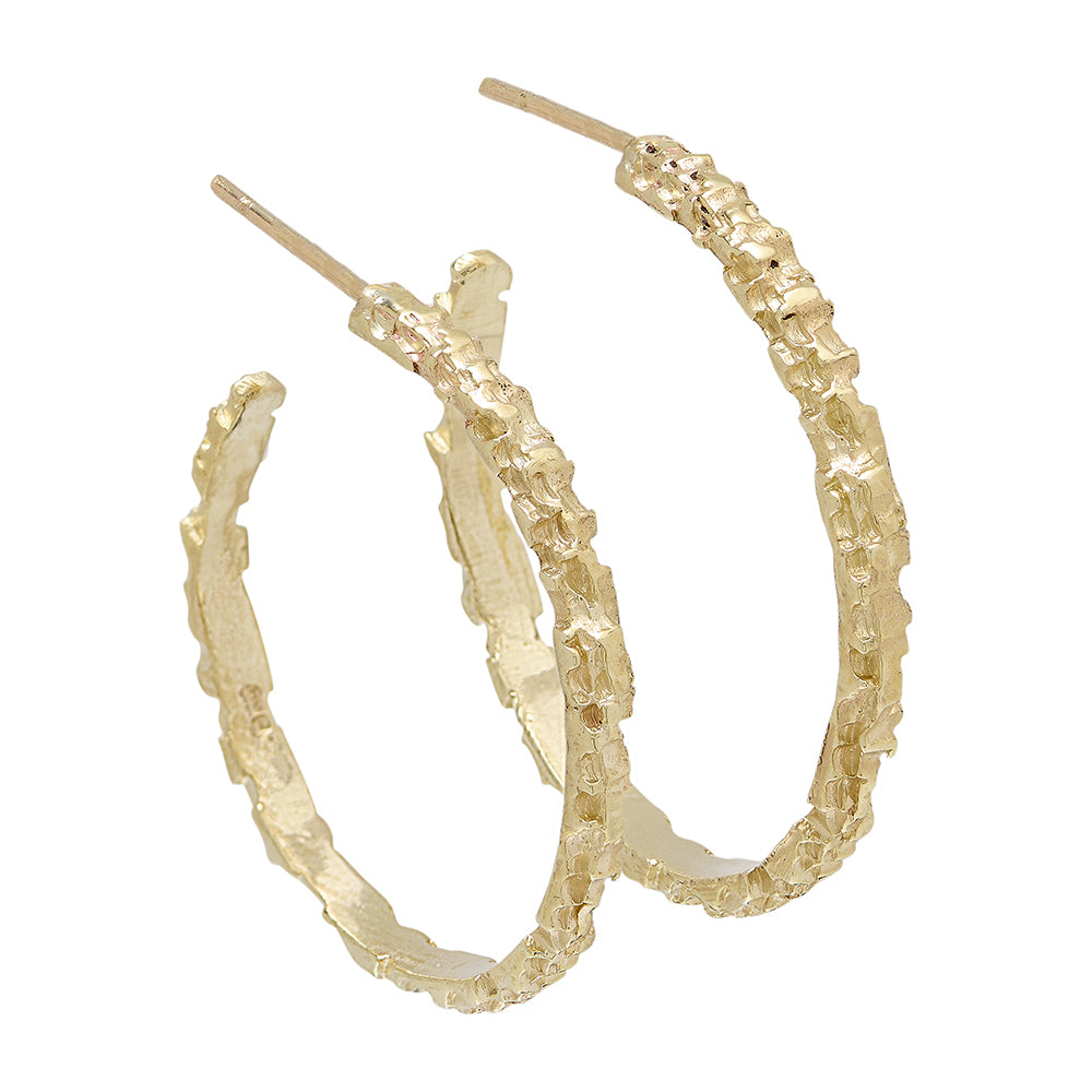 Luna 9ct Yellow Gold Medium Hoops