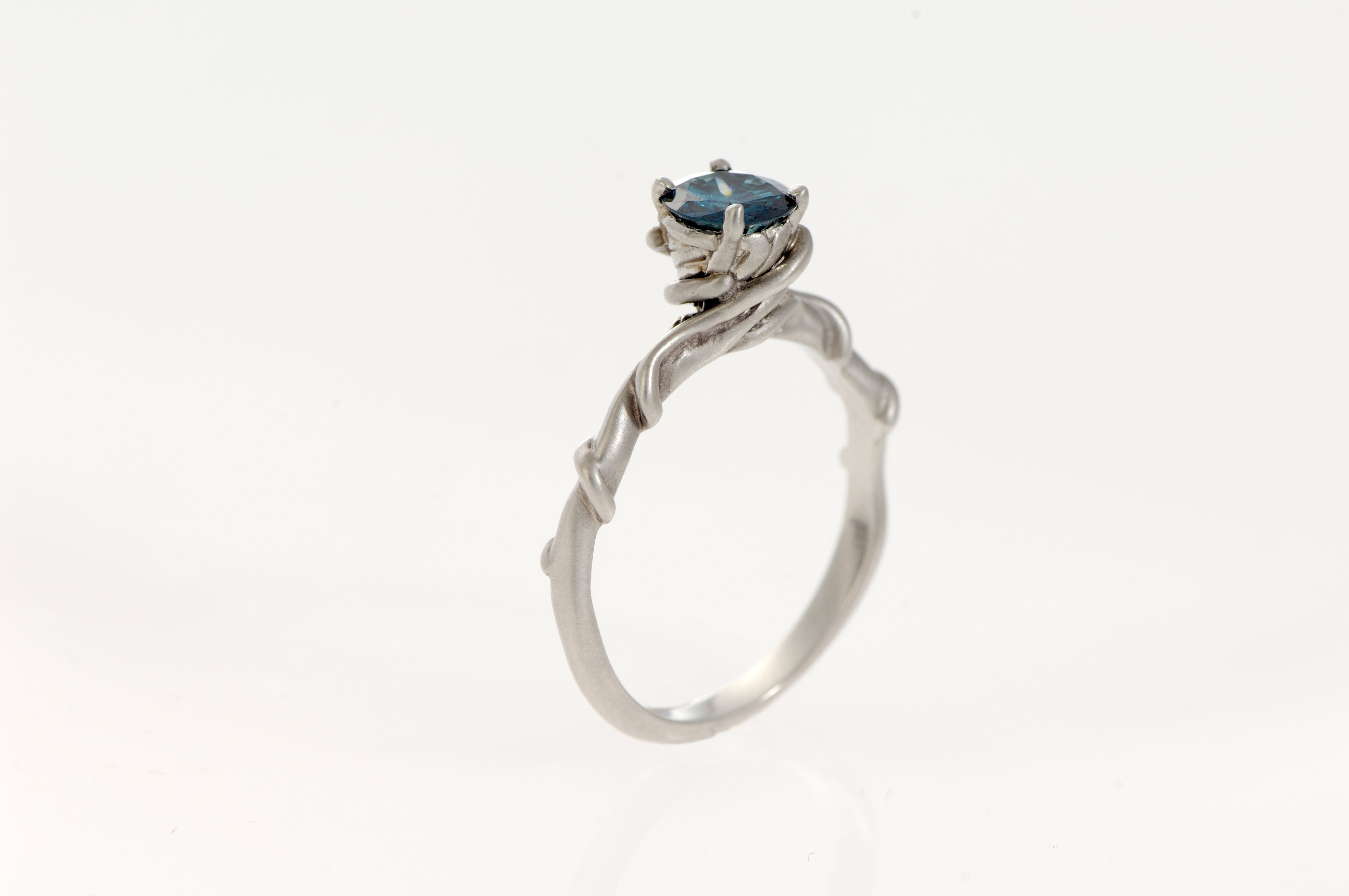 Entwine Platinum Ring with .50pt Blue Diamond