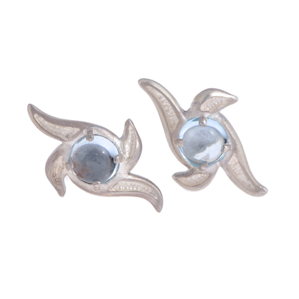 Libertine Silver Gemstone Stud Earrings