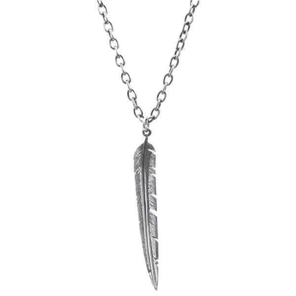 Feather Large Silver Necklace