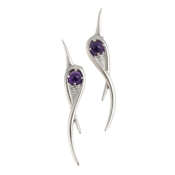 Libertine collection drop earrings with amethyst gemstone