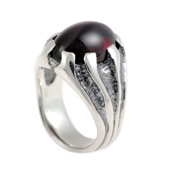 Libertine Silver Heavy Gemstone Set Ring