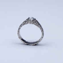 The Luna Platinum solitaire is hand carved and set with a beautiful 0.25pt princess cut diamond. 