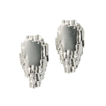 Luna silver short flat centre studs measuring 17mm.