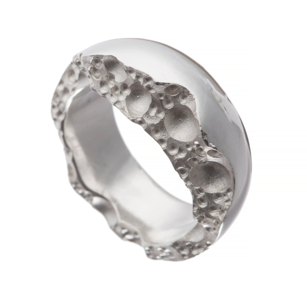 Moon Silver Half Bombé Ring