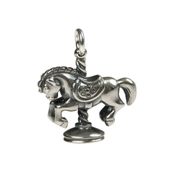 Silver Carousel Horse Charm