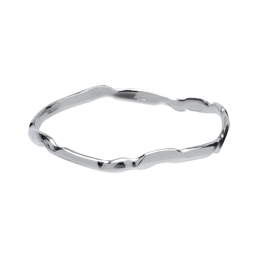 Carved Silver Bangle