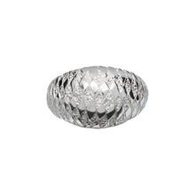 Chequered Silver Bombé Ring