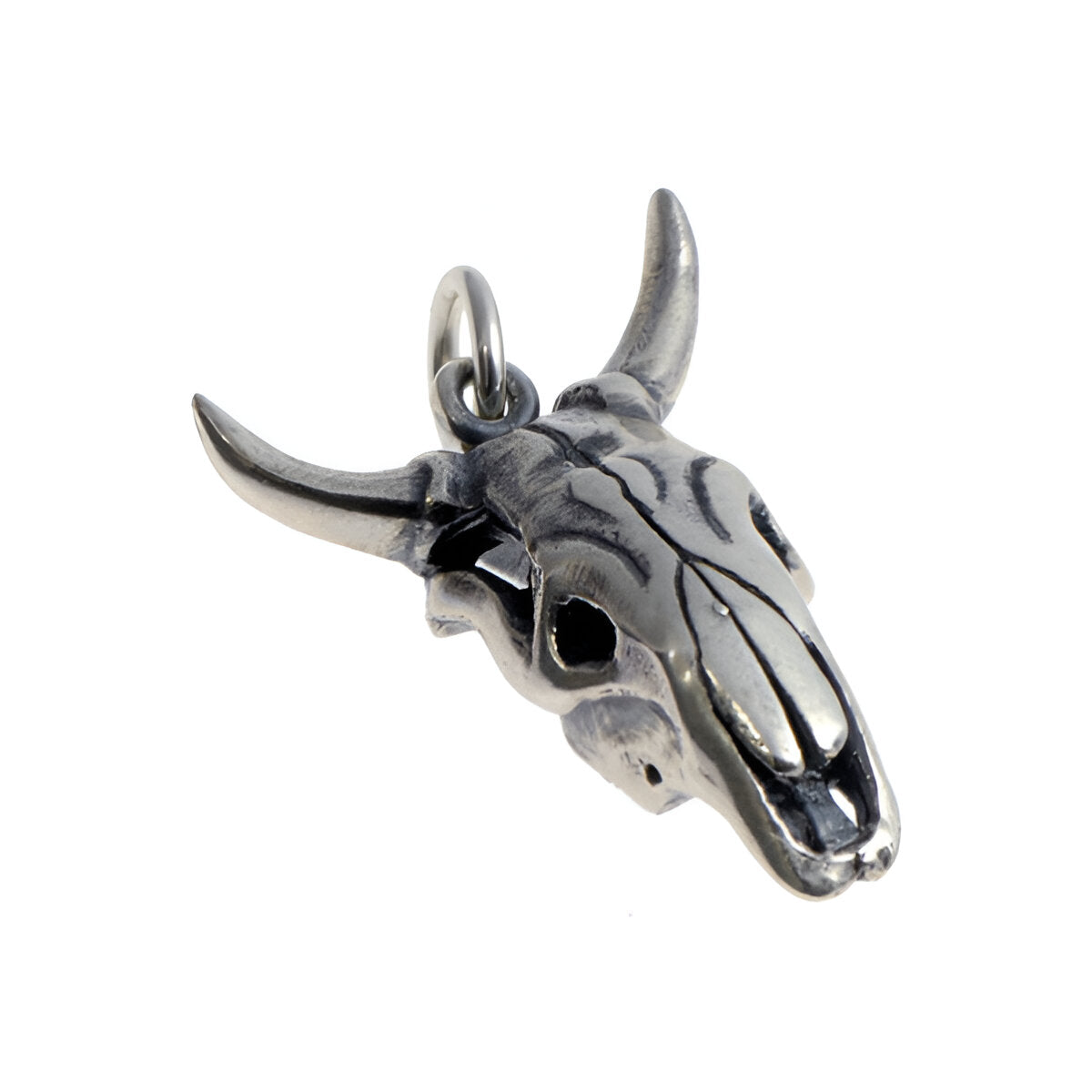 Silver Cow Skull Charm